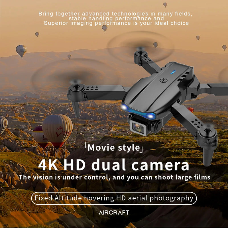 PZBK E99 4K Drone Professional Dual Camera With WiFi 5G FPV Aerial Photography Foldable Obstacle Avoidance Quadcopter Dron Toys
